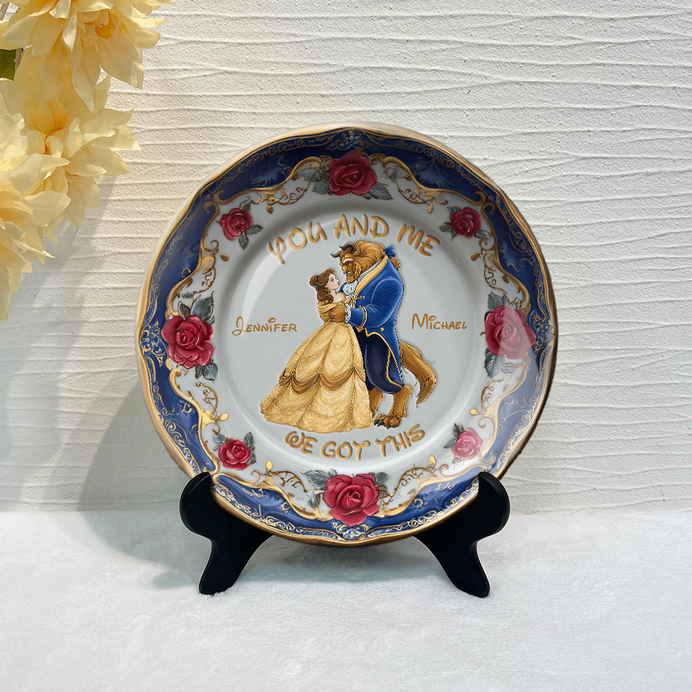 Personalized Ceramic Round Plate You and Me Custom Name Gift Ceramic Round Plate GradoCreations