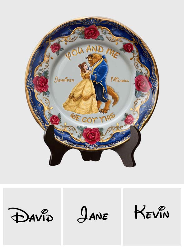 Personalized Ceramic Round Plate You and Me Custom Name Gift Ceramic Round Plate GradoCreations