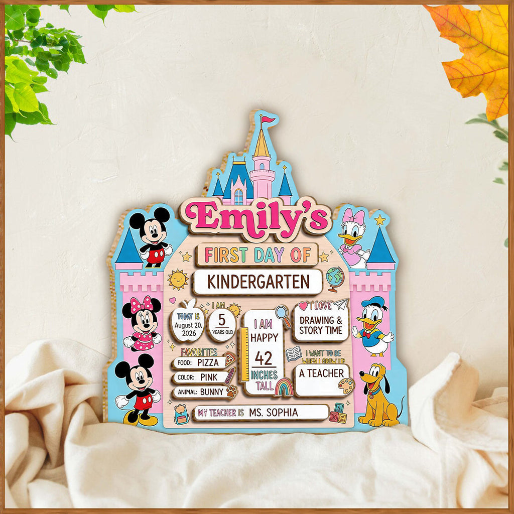 Personalized First Day of School 2 Layered Wood Sign for Kids 2 Layered Wood Sign GradoCreations