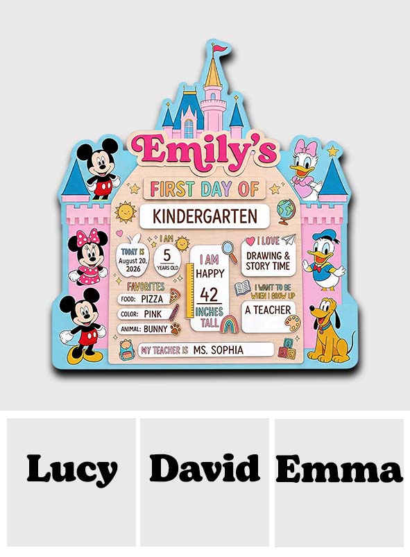 Personalized First Day of School 2 Layered Wood Sign for Kids 2 Layered Wood Sign GradoCreations