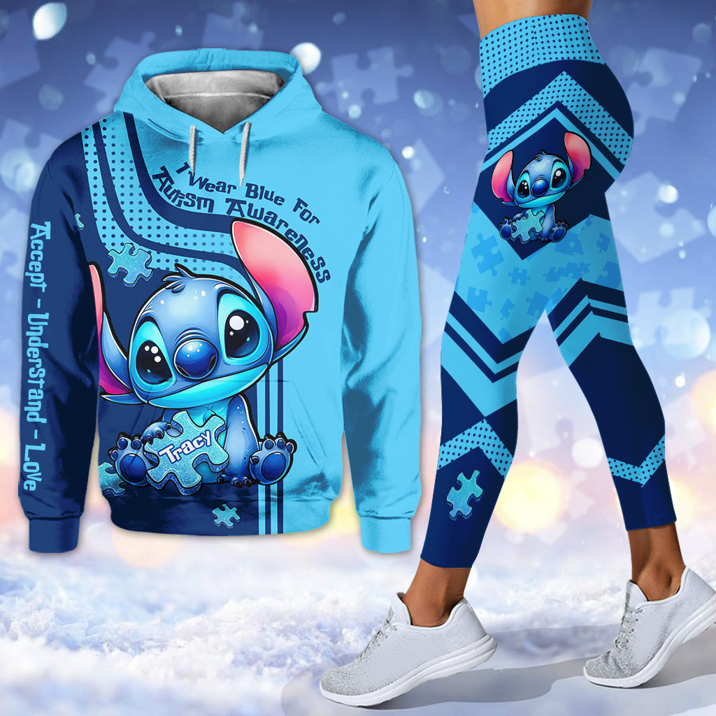 Personalized Autism Awareness Hoodie and Leggings Set for Kids/Adults - Custom Name Gift Hoodie & Leggings GradoCreations