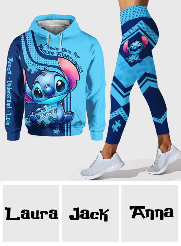Personalized Autism Awareness Hoodie and Leggings Set for Kids/Adults - Custom Name Gift Hoodie & Leggings GradoCreations