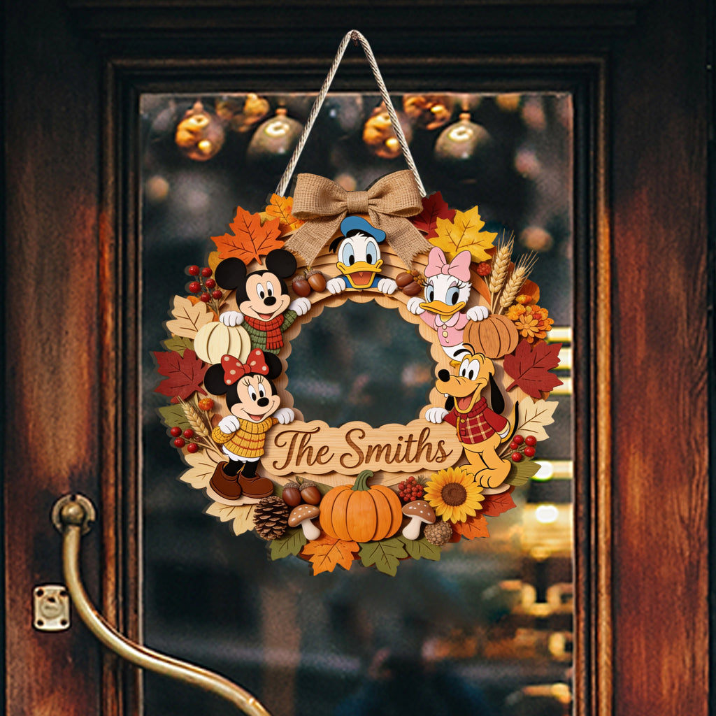 Personalized Disney Fall Wood Sign Custom Name Art for Family Wood Sign GradoCreations