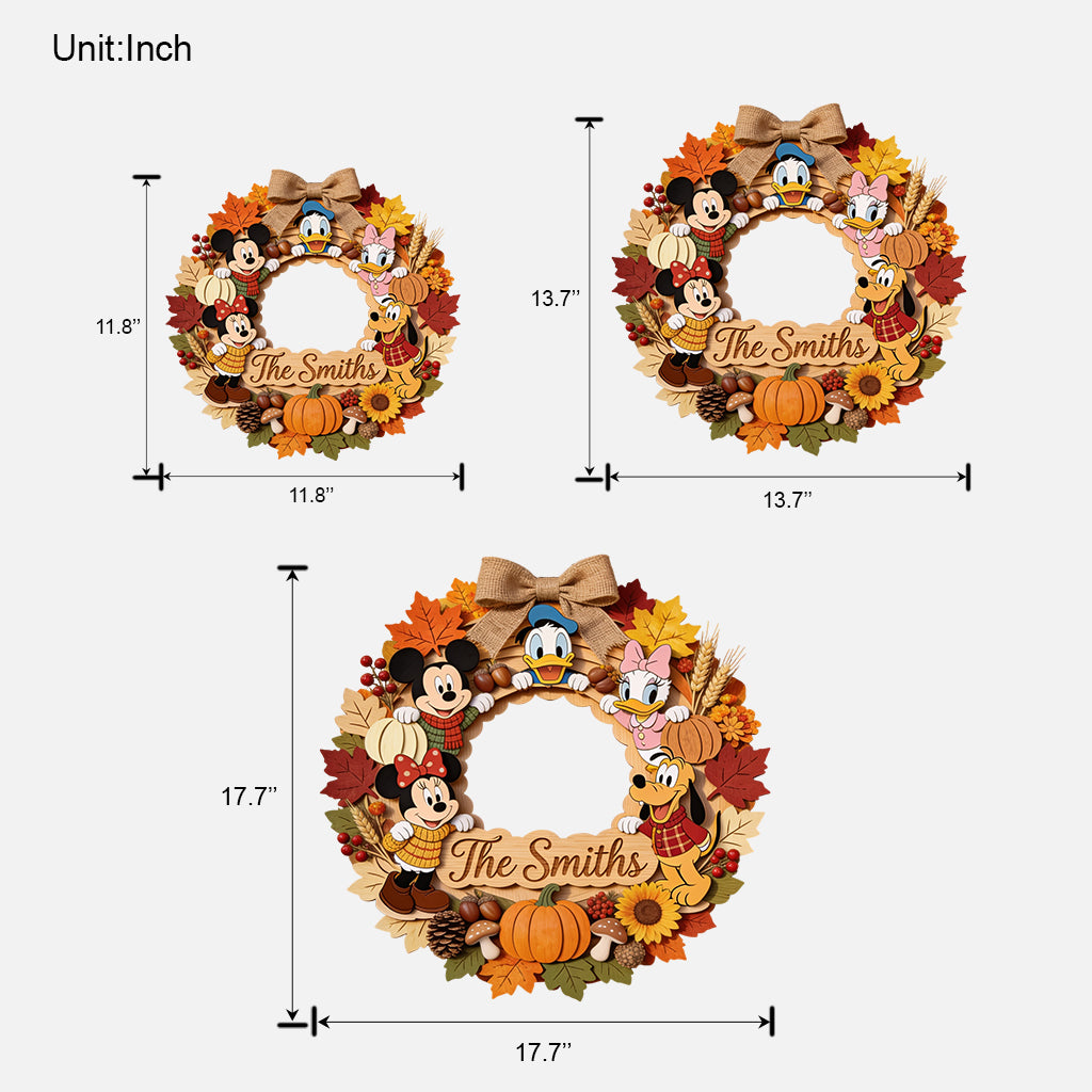 Personalized Disney Fall Wood Sign Custom Name Art for Family Wood Sign GradoCreations
