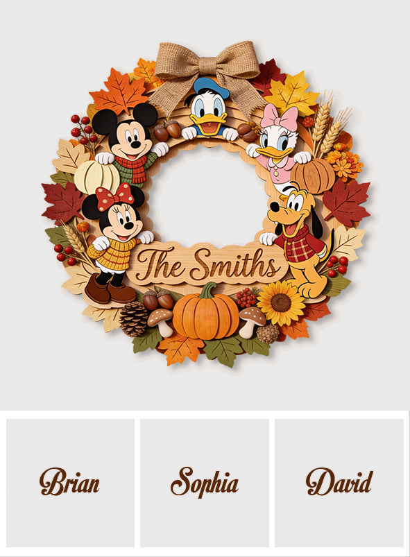 Personalized Disney Fall Wood Sign Custom Name Art for Family Wood Sign GradoCreations
