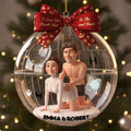 Personalized Transparent Christmas Ornament Custom Gift for Couples One-sided Ornament GradoCreations