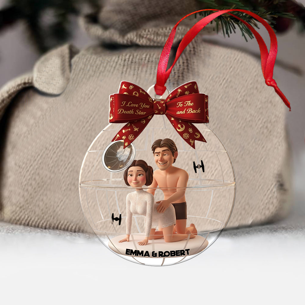 Personalized Transparent Christmas Ornament Custom Gift for Couples One-sided Ornament GradoCreations