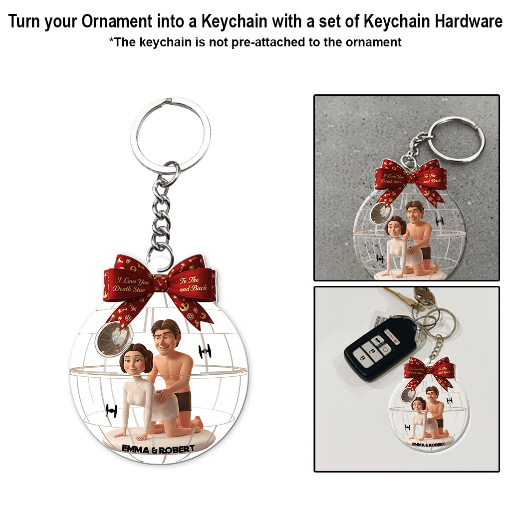 Personalized Transparent Christmas Ornament Custom Gift for Couples One-sided Ornament GradoCreations