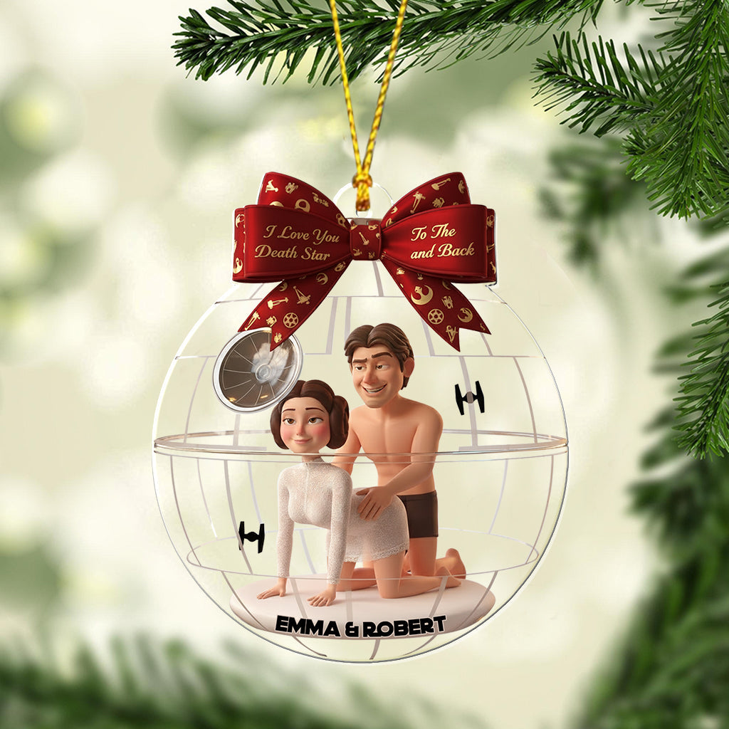 Personalized Transparent Christmas Ornament Custom Gift for Couples One-sided Ornament GradoCreations