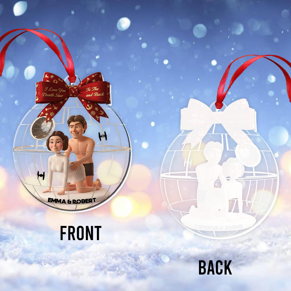 Personalized Transparent Christmas Ornament Custom Gift for Couples One-sided Ornament GradoCreations