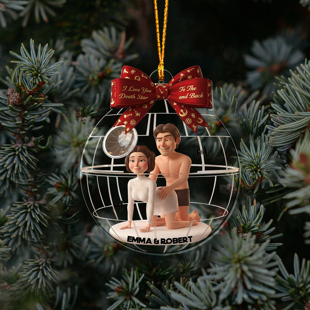 Personalized Transparent Christmas Ornament Custom Gift for Couples One-sided Ornament GradoCreations