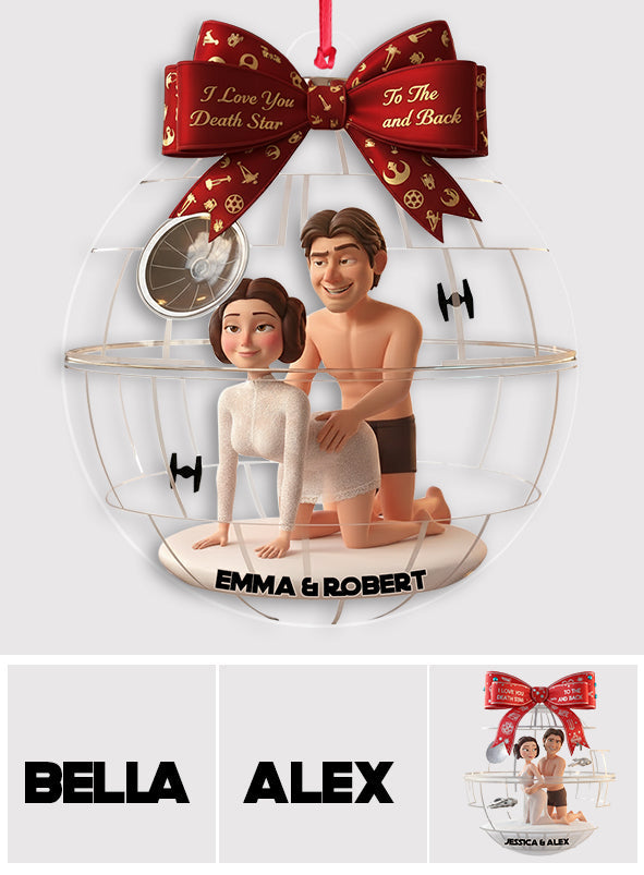 Personalized Transparent Christmas Ornament Custom Gift for Couples One-sided Ornament GradoCreations