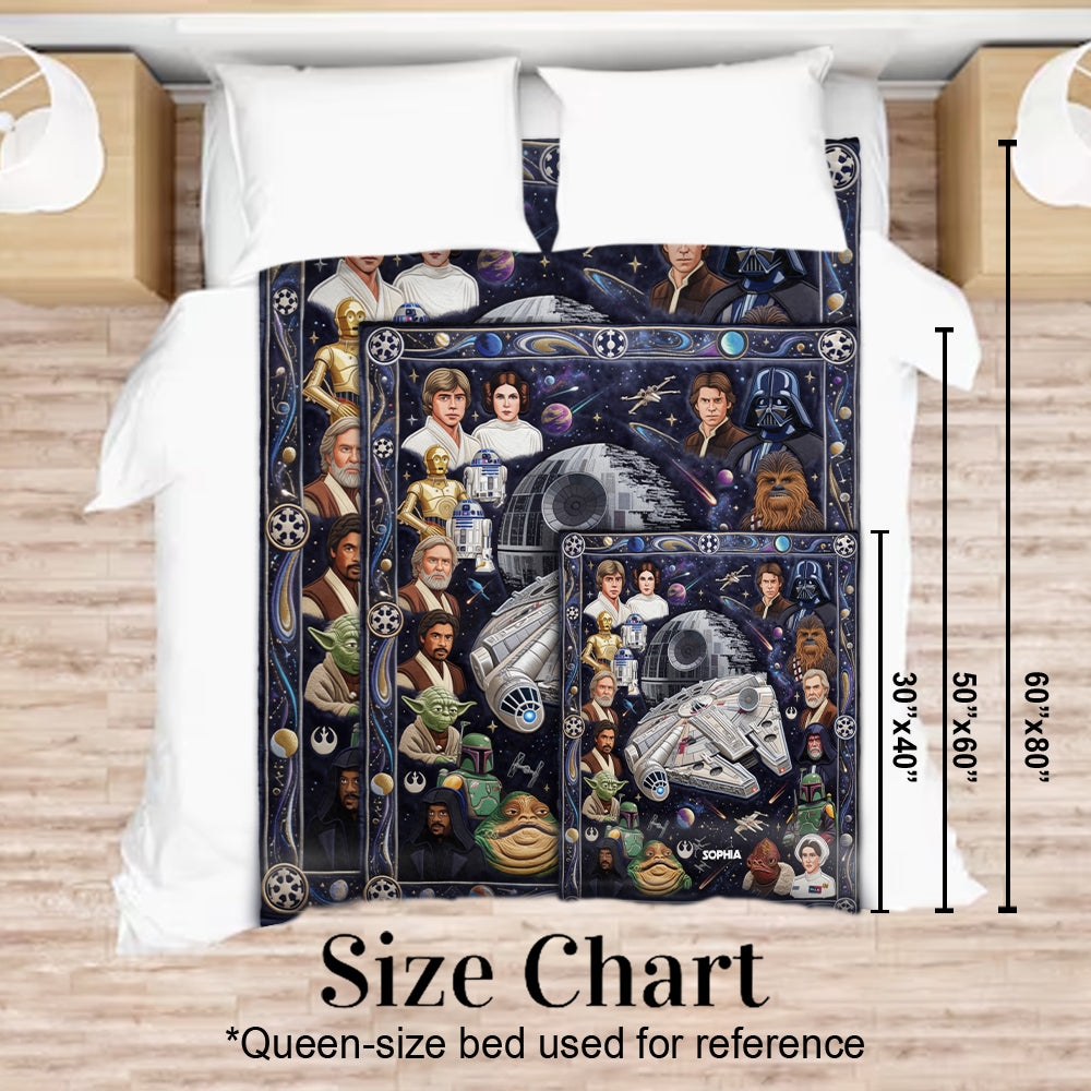 Personalized Cosmic Space Blanket Custom Name Gift for Movie Fans Blanket GradoCreations