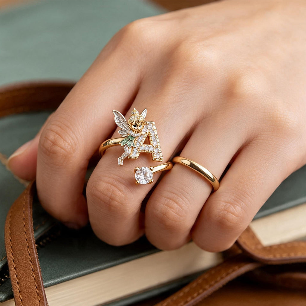 Personalized Fairy Adjustable Ring Custom Name Gift for Her Adjustable Shaped Ring GradoCreations
