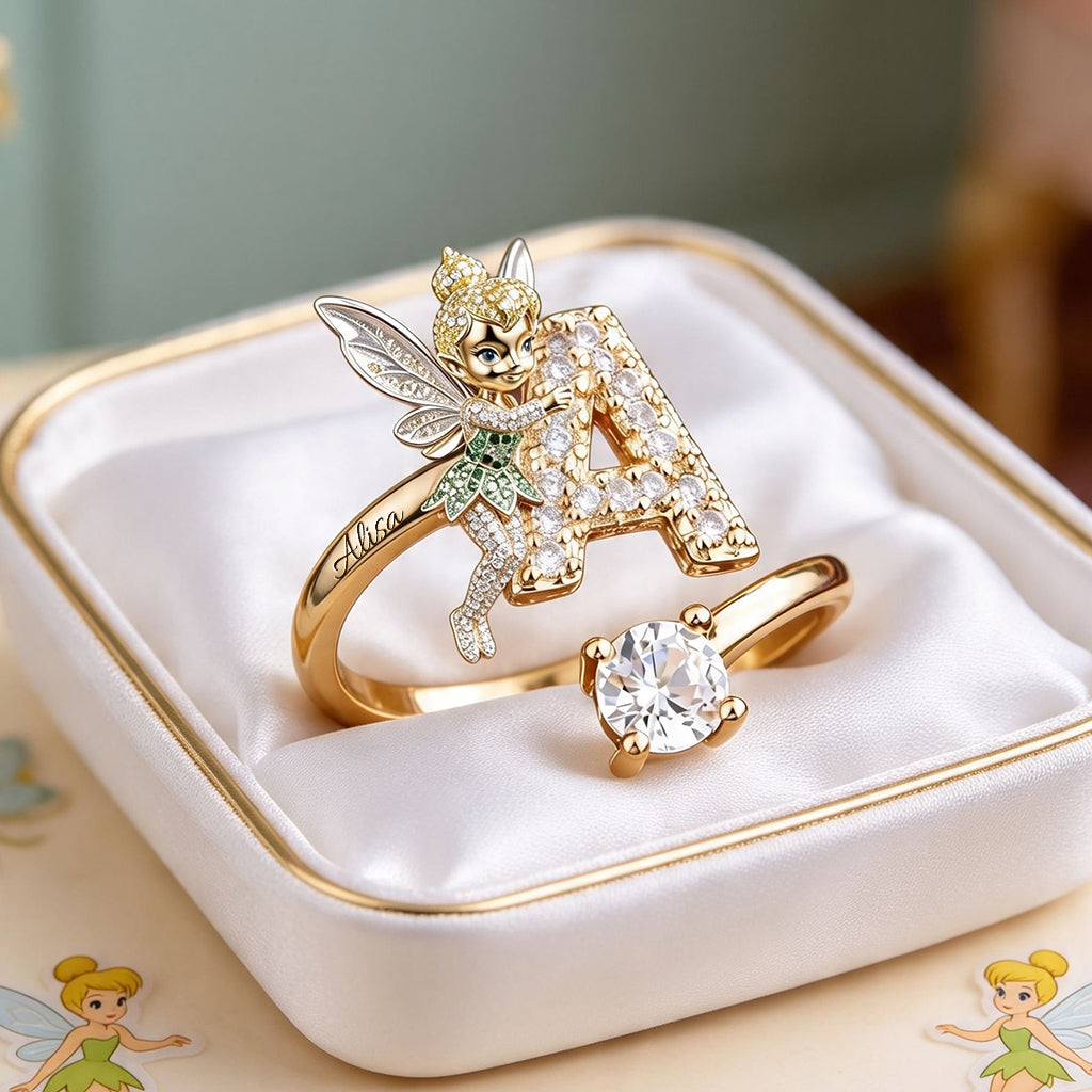 Personalized Fairy Adjustable Ring Custom Name Gift for Her Adjustable Shaped Ring GradoCreations