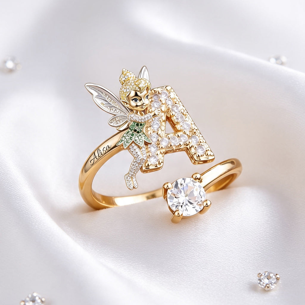 Personalized Fairy Adjustable Ring Custom Name Gift for Her Adjustable Shaped Ring GradoCreations