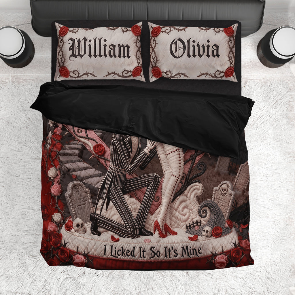 Personalized Nightmare Bedding Set Custom Name Gift for Couples Bedding Set GradoCreations