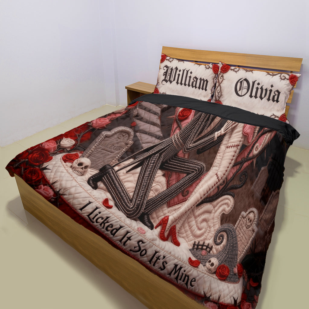 Personalized Nightmare Bedding Set Custom Name Gift for Couples Bedding Set GradoCreations