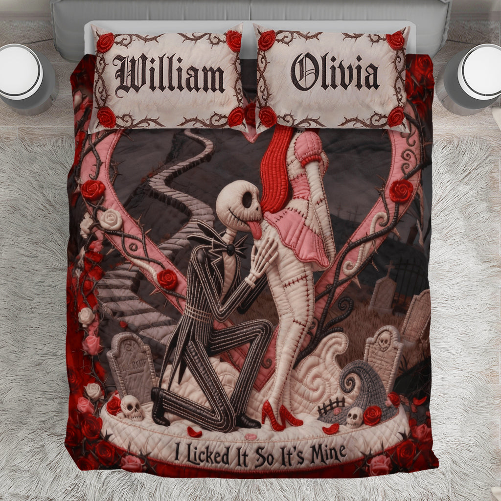 Personalized Nightmare Bedding Set Custom Name Gift for Couples Bedding Set GradoCreations