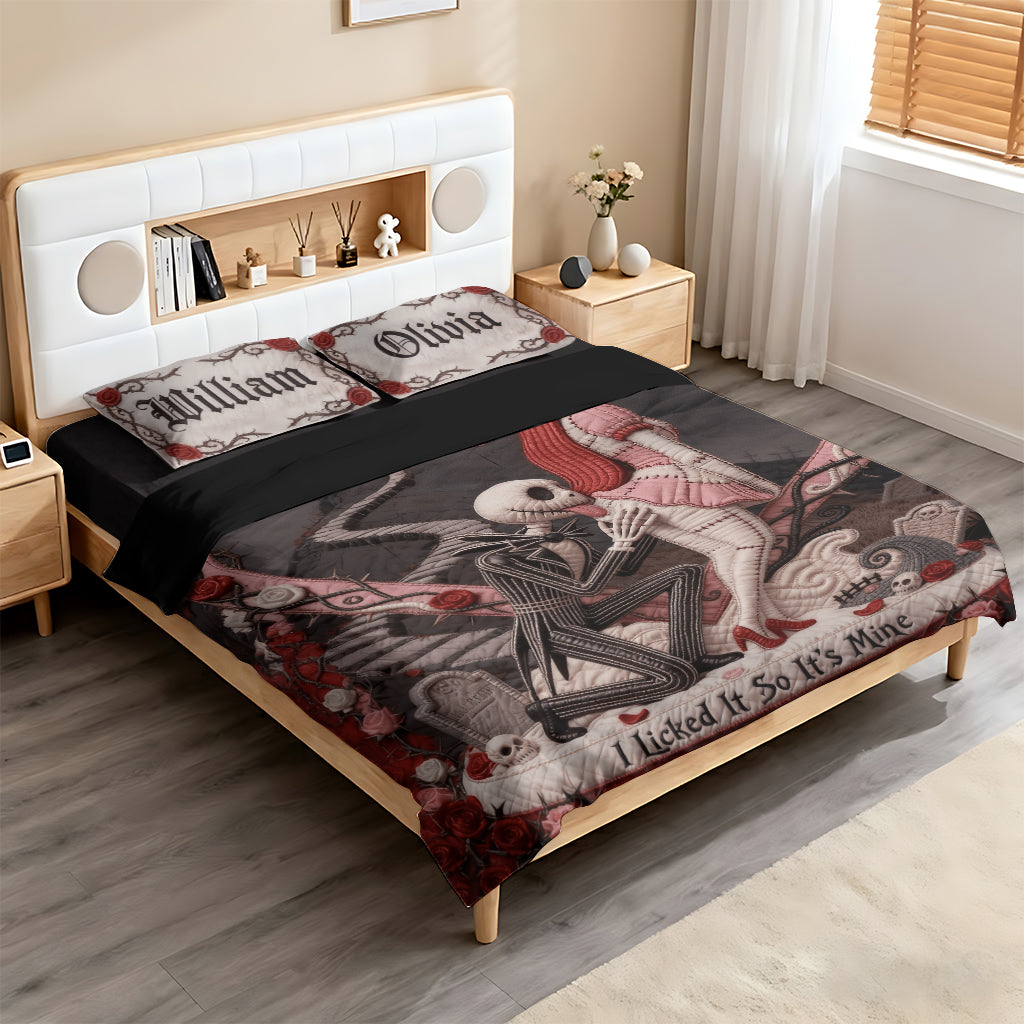 Personalized Nightmare Bedding Set Custom Name Gift for Couples Bedding Set GradoCreations