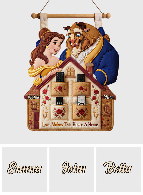 Personalized Beauty and the Beast Hanging Organizer with Custom Names Hanging Organizer GradoCreations