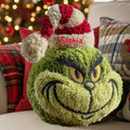 Personalized Grinch Shaped Pillow Custom Name Christmas Gift Faux Fur Shaped Pillow GradoCreations