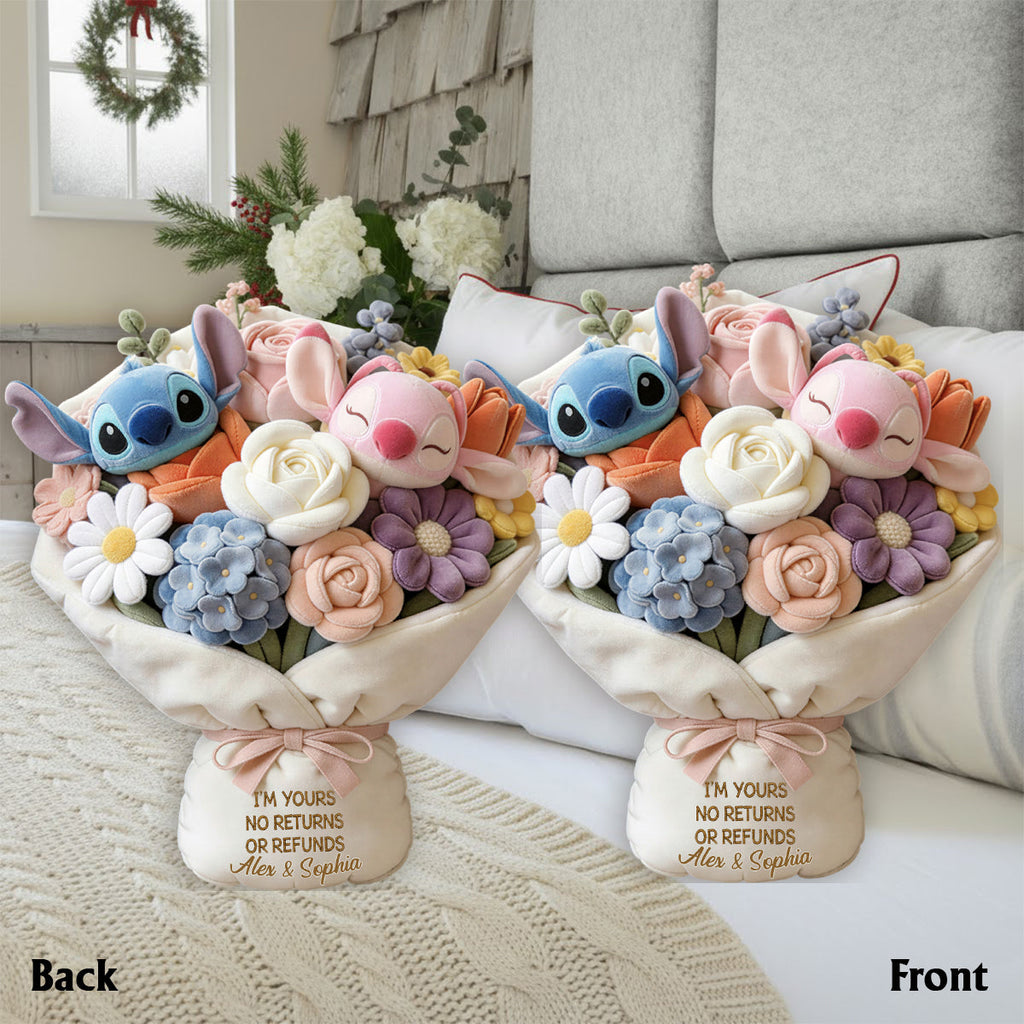Personalized Faux Fur Shaped Pillow Custom Bouquet Gift Faux Fur Shaped Pillow GradoCreations