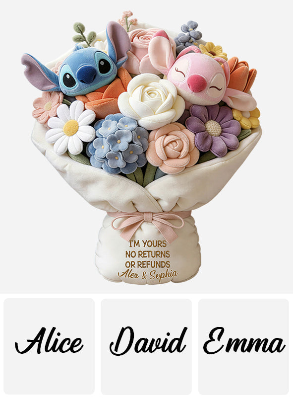 Personalized Faux Fur Shaped Pillow Custom Bouquet Gift Faux Fur Shaped Pillow GradoCreations