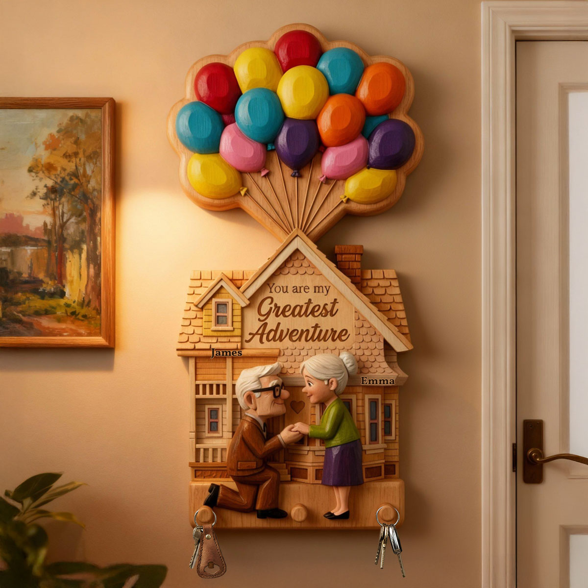 Personalized Custom Shaped Key Rack for Couples Home Decor Custom Shaped Key Rack GradoCreations