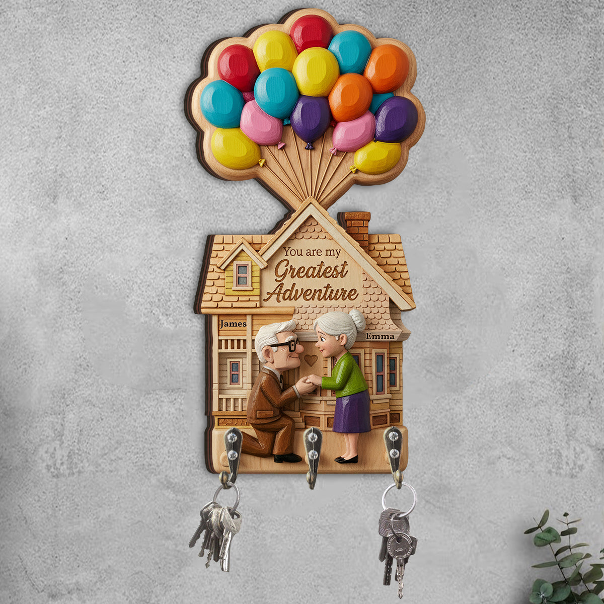Personalized Custom Shaped Key Rack for Couples Home Decor Custom Shaped Key Rack GradoCreations