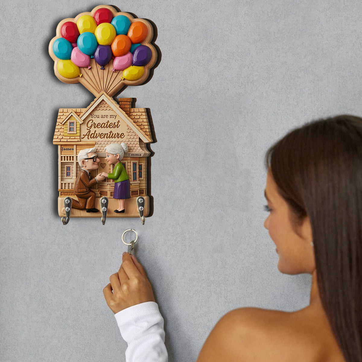Personalized Custom Shaped Key Rack for Couples Home Decor Custom Shaped Key Rack GradoCreations