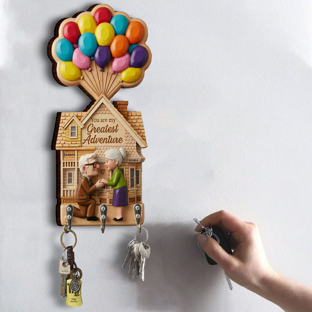 Personalized Custom Shaped Key Rack for Couples Home Decor Custom Shaped Key Rack GradoCreations