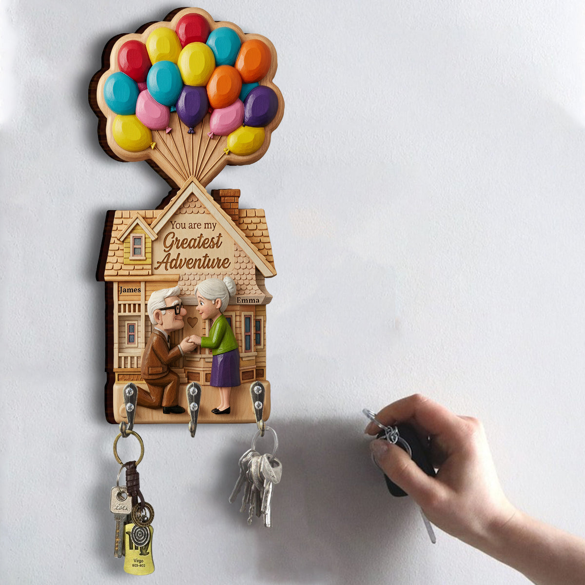 Personalized Custom Shaped Key Rack for Couples Home Decor Custom Shaped Key Rack GradoCreations