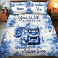 Personalized Mouse Quilt Set Custom Names Romantic Gift Quilt Set GradoCreations