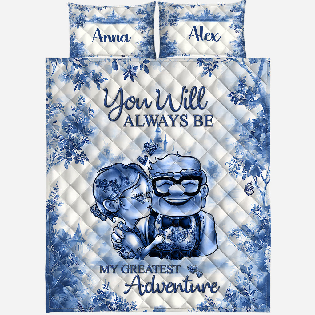 Personalized Mouse Quilt Set Custom Names Romantic Gift Quilt Set GradoCreations