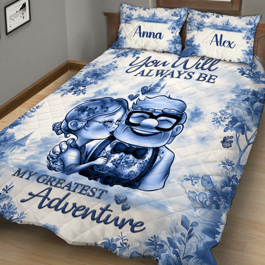 Personalized Mouse Quilt Set Custom Names Romantic Gift Quilt Set GradoCreations