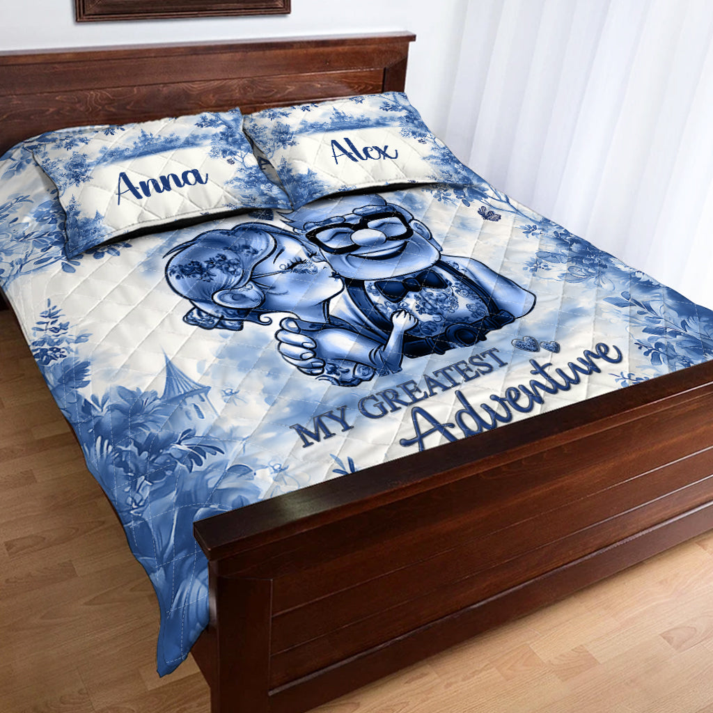 Personalized Mouse Quilt Set Custom Names Romantic Gift Quilt Set GradoCreations