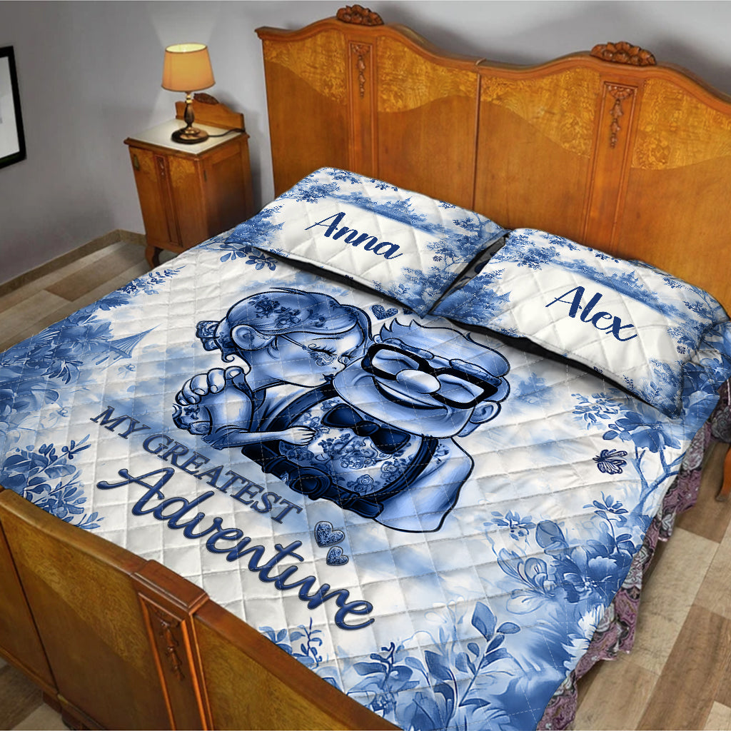 Personalized Mouse Quilt Set Custom Names Romantic Gift Quilt Set GradoCreations