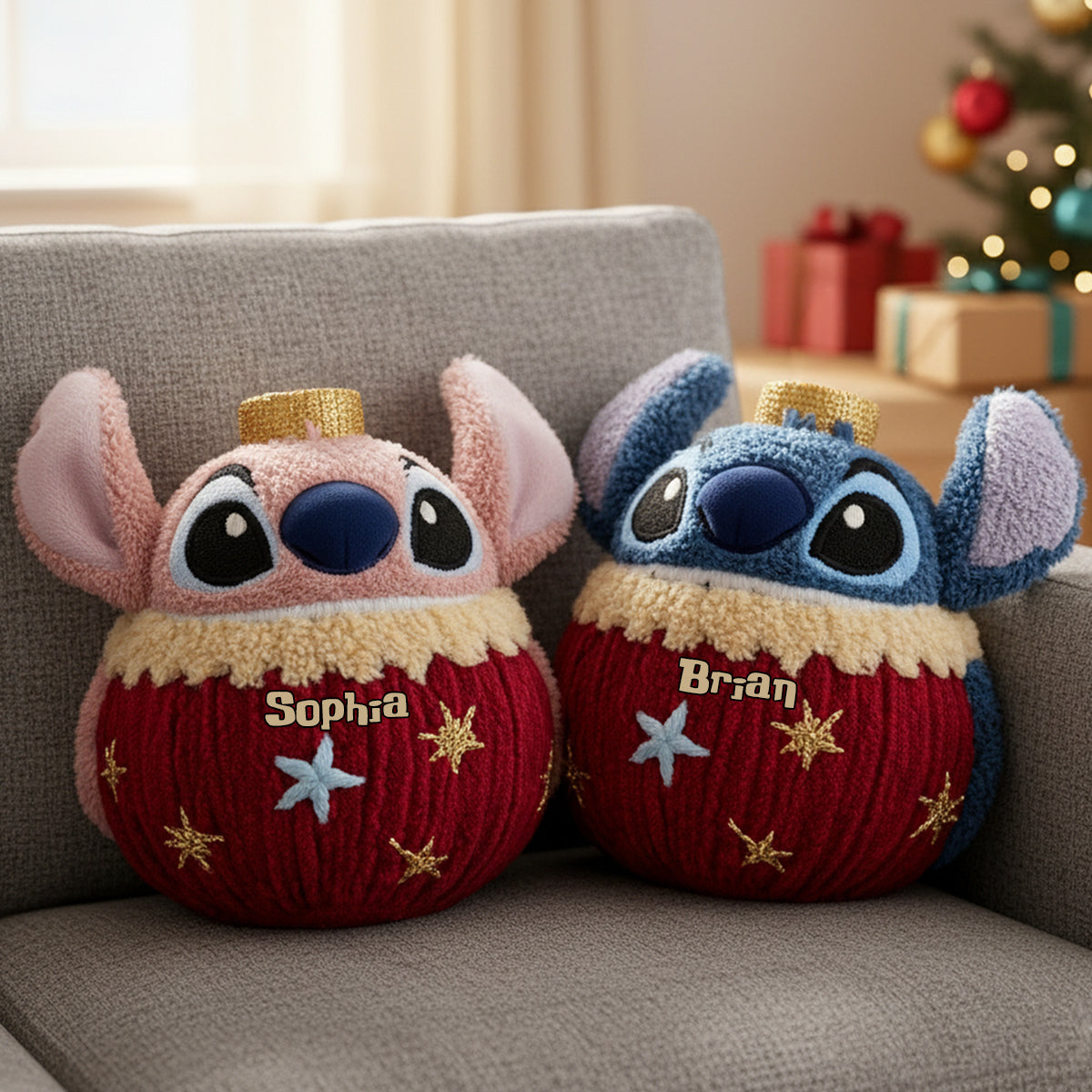 Personalized Ohana Shaped Pillow Custom Name Gift for Christmas Shaped Pillow GradoCreations