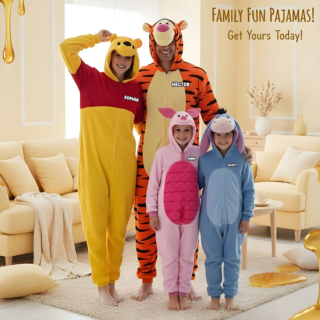 Personalized Hooded Jumpsuit for Kids & Adults - Cozy Family Pajamas Hooded Jumpsuit GradoCreations