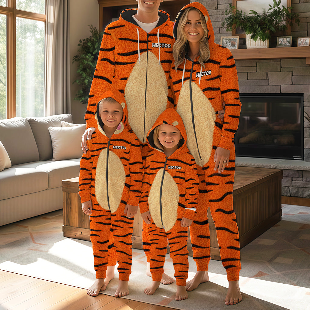 Personalized Hooded Jumpsuit for Kids & Adults - Cozy Family Pajamas Hooded Jumpsuit GradoCreations