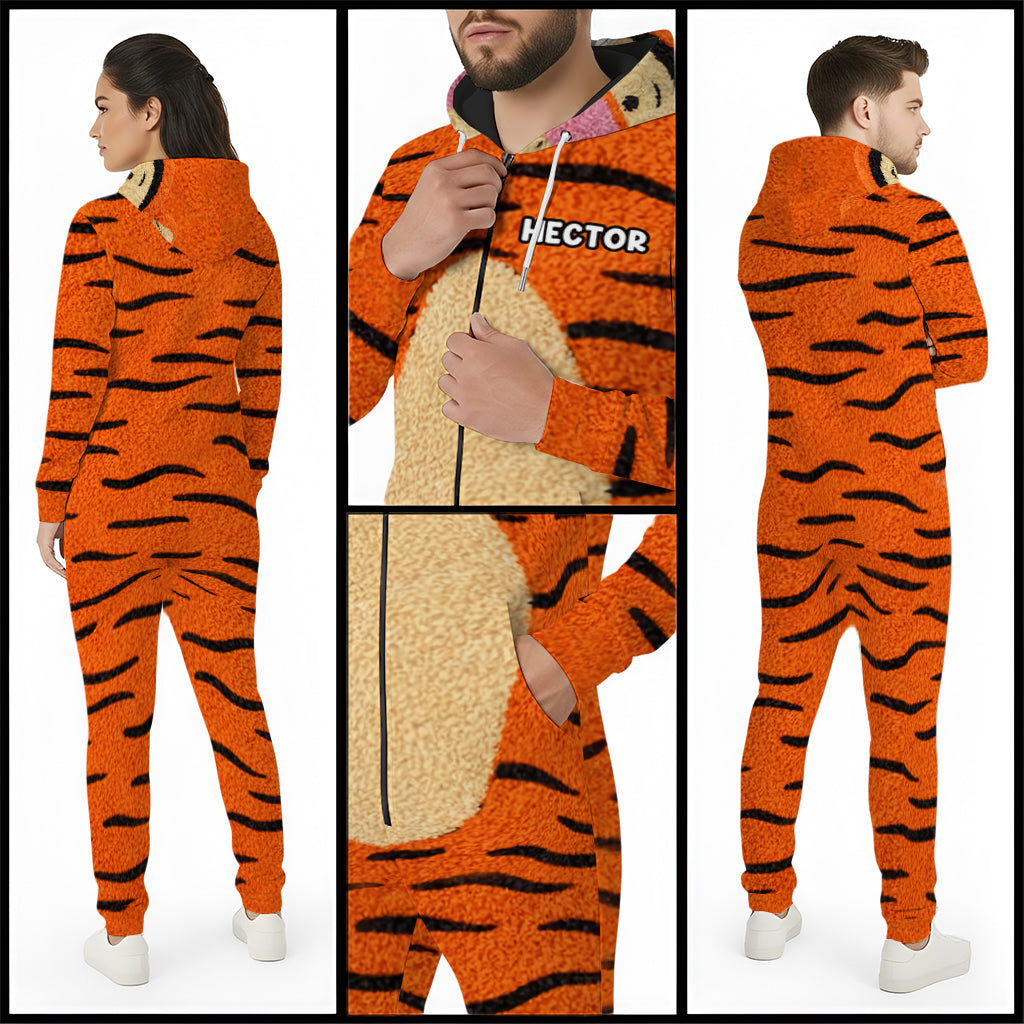 Personalized Hooded Jumpsuit for Kids & Adults - Cozy Family Pajamas Hooded Jumpsuit GradoCreations