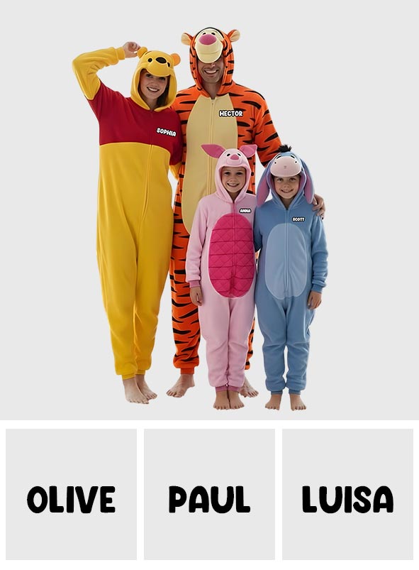Personalized Hooded Jumpsuit for Kids & Adults - Cozy Family Pajamas Hooded Jumpsuit GradoCreations