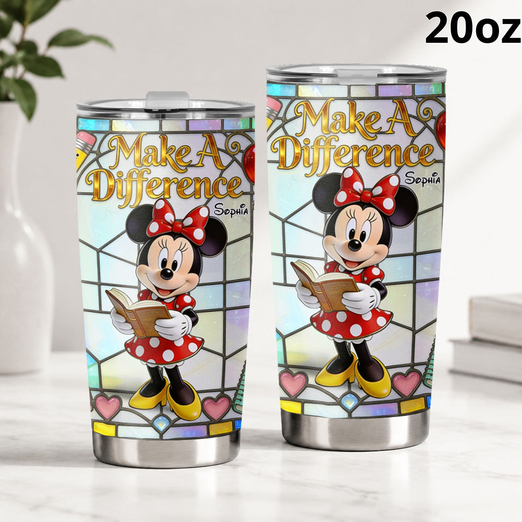 Personalized Minnie Mouse Tumbler Custom Name Gift for Teacher Tumbler GradoCreations