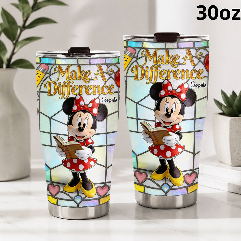 Personalized Teacher Tumbler Gift with Minnie Mouse Design Tumbler GradoCreations