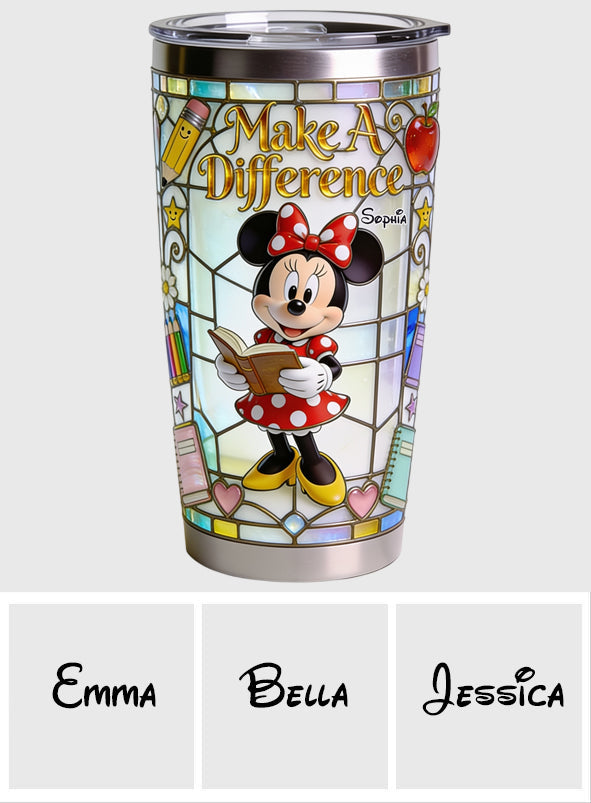 Personalized Teacher Tumbler Gift with Minnie Mouse Design Tumbler GradoCreations