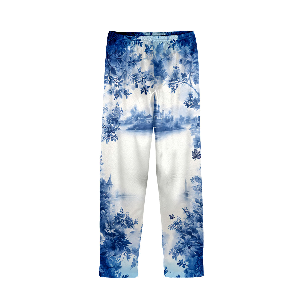 Personalized Blue & White Mouse Couple Button Down Pajamas Set for Couples Button Down Pajamas GradoCreations
