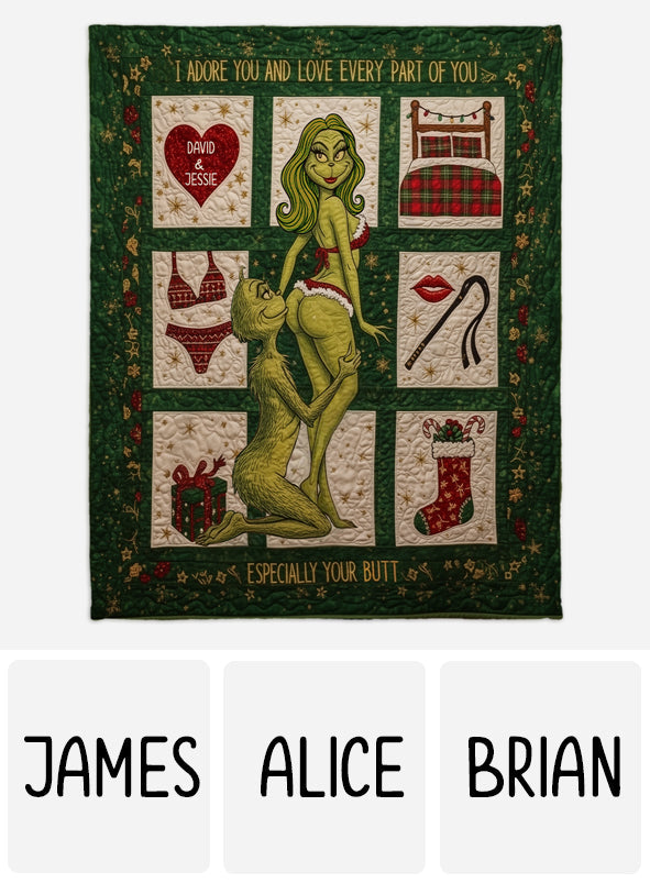 Personalized Funny Green Grinch Christmas Blanket Gift Blanket GradoCreations