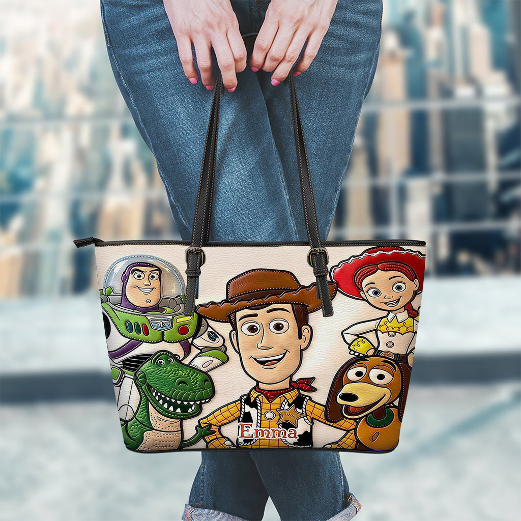 Personalized Toy Story Leather Bag with Plush Charm for Kids Leather Bag With Plush Charm GradoCreations