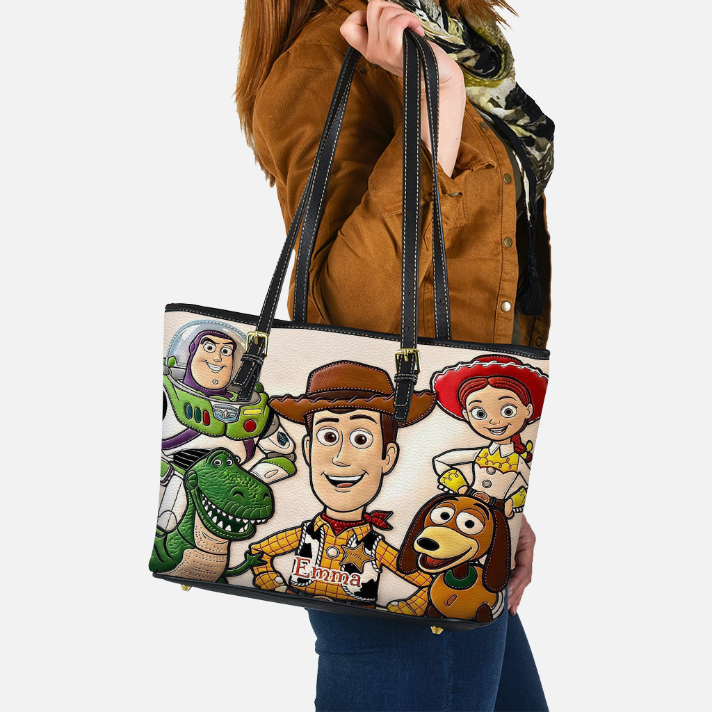 Personalized Toy Story Leather Bag with Plush Charm for Kids Leather Bag With Plush Charm GradoCreations